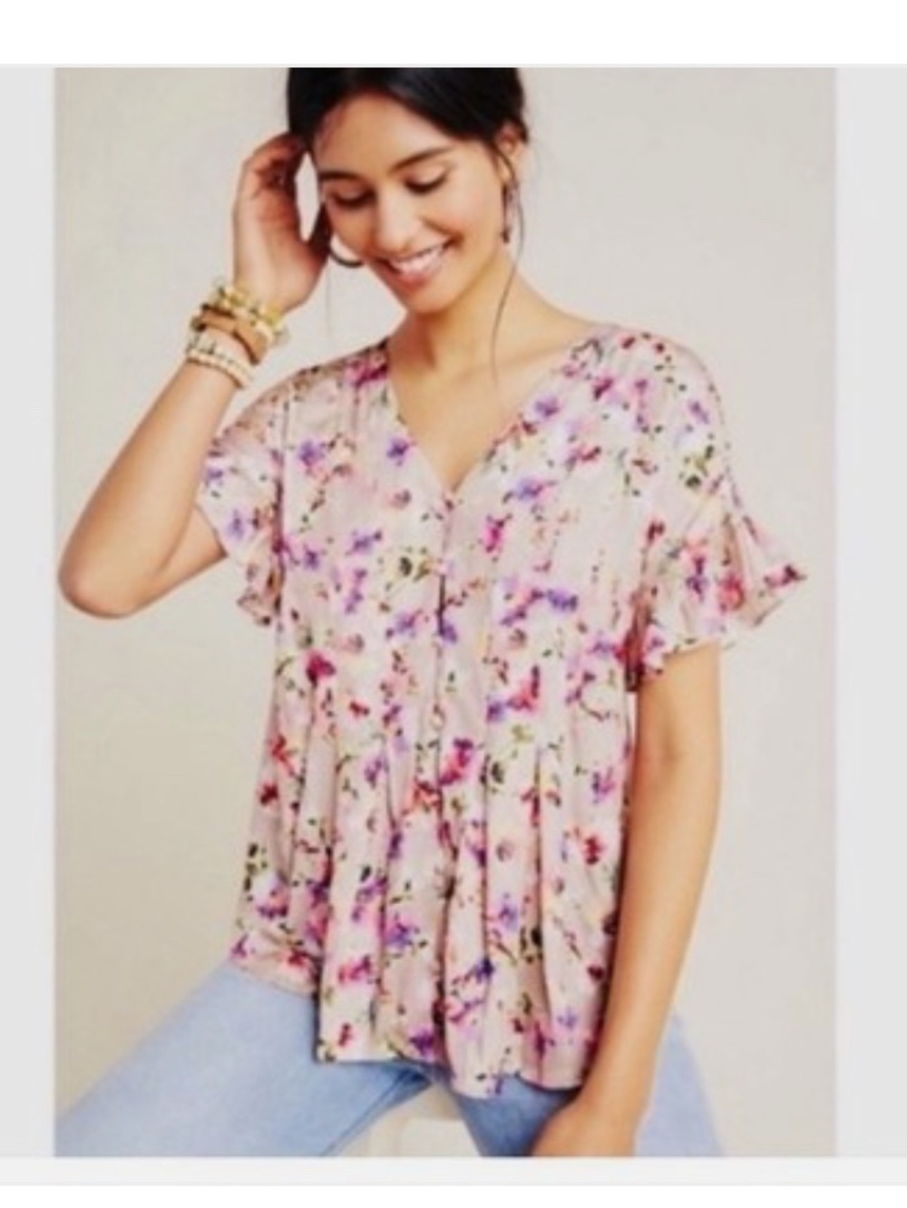 Anthropologie Dolan Mitzi Floral Blouse size small